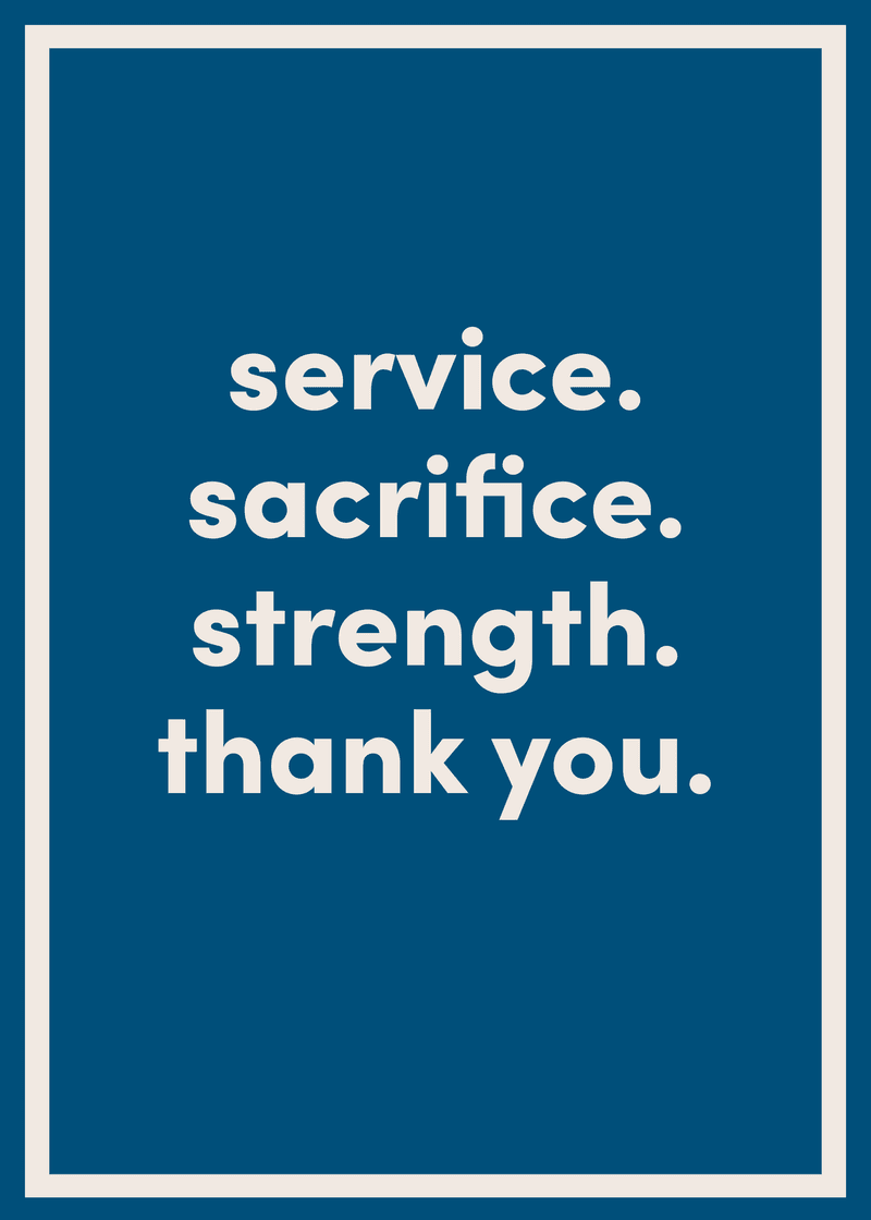 Thank You For Your Sacrifice Greeting Card L0