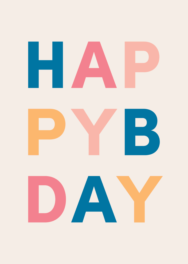 Happy Birthday Letters Greeting Card M2