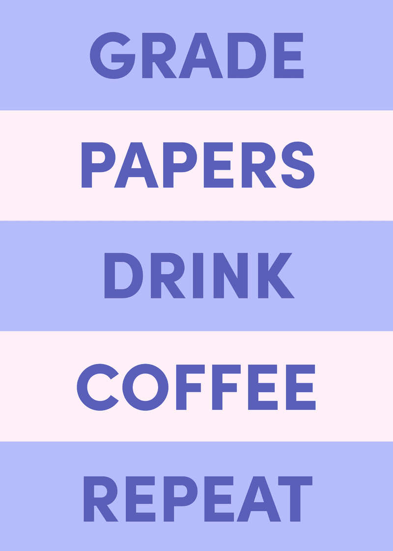 Grade Papers Greeting Card A0