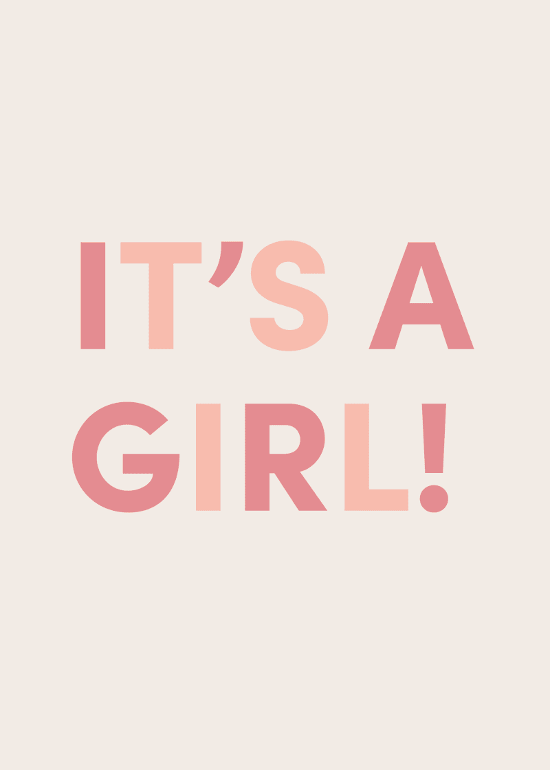 It's A Girl Greeting Card I2