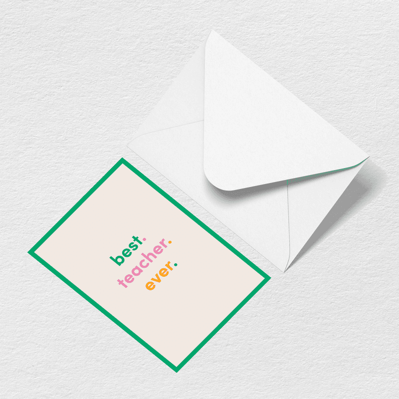 Best Teacher Ever Greeting Card E9