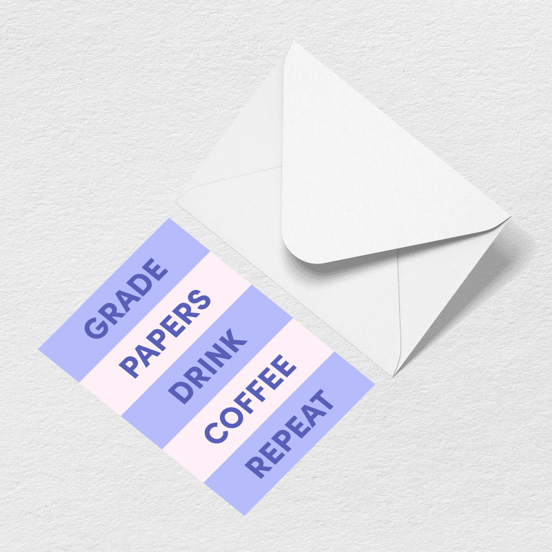 Grade Papers Greeting Card A0