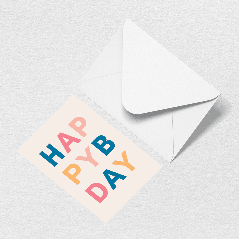 Happy Birthday Letters Greeting Card M2