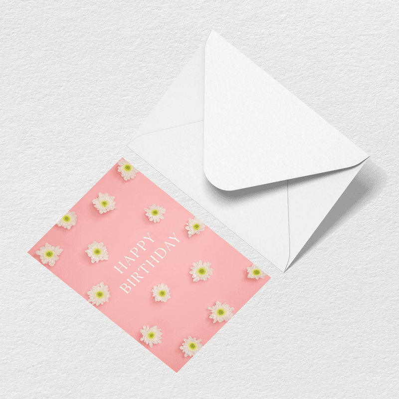 Happy Birthday Flowers Greeting Card F8